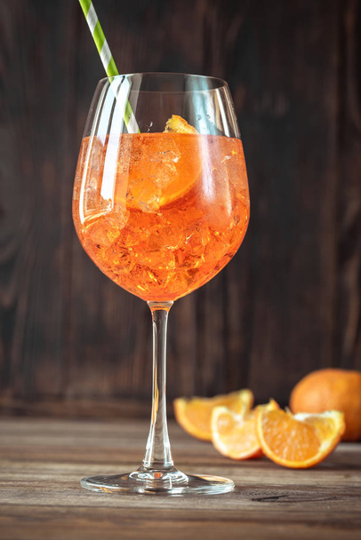 Glass of Aperol Spritz cocktail - Photo, image