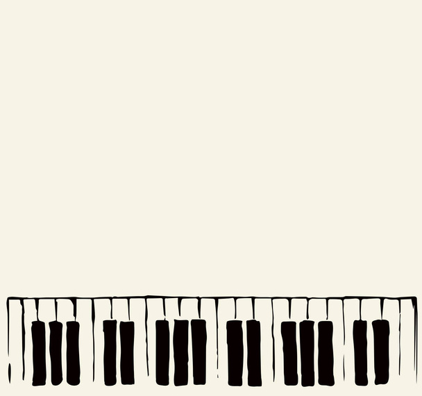 Zongora billentyűk. Vektoros rajz - Vektor, kép