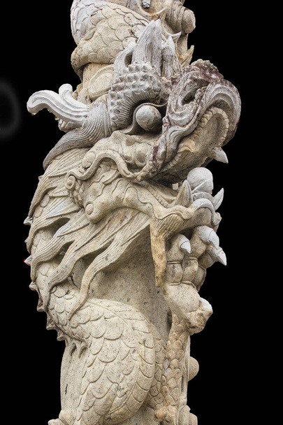 Chinese dragon-shaped carved stone in Thai temples - Fotoğraf, Görsel