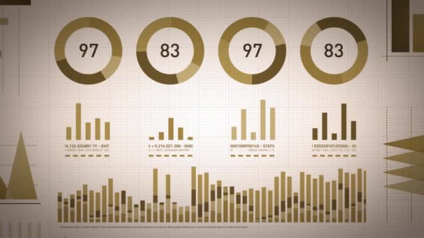 Unternehmensstatistiken, Marktdaten und Infografik-Layout / 4k-Animation einer Reihe von Unternehmens- und Marktdatenanalysen und -berichten mit Infografiken, Balkenstatistiken, Diagrammen und Diagrammen - Filmmaterial, Video