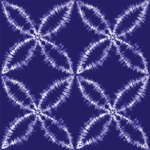 ベクトルしぼり 日本藍モチーフ シームレスパターン背景 - ベクター画像
