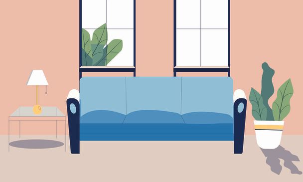 Living room background vector illustration - Vector, Image
