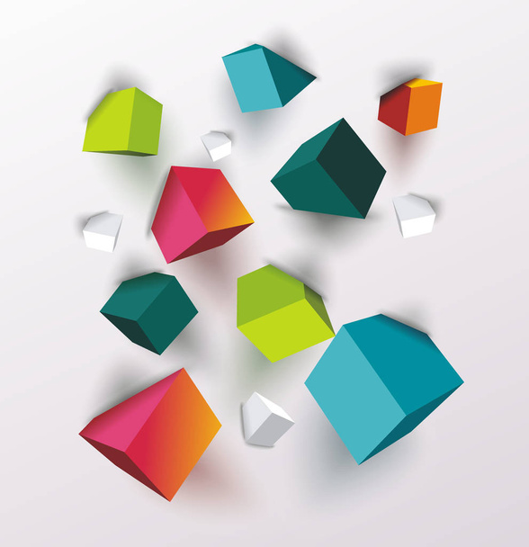 Abstract background with 3d cubes,vector illustration. - Vector, imagen