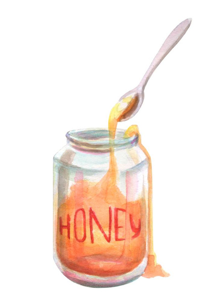 Akvarell méh kézzel rajzolt illusztráció óvoda - Fotó, kép