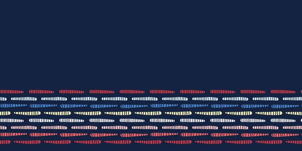 rote blaue Meeresregattastreifen mit nahtlosem Vektorrandmuster. handgezeichnete Bannerränder am Meer. aqua nautische Textilien, maritime Wohnkultur. Sommer-Yachtmode trimmen. edles rot-blaues Strandwashi - Vektor, Bild