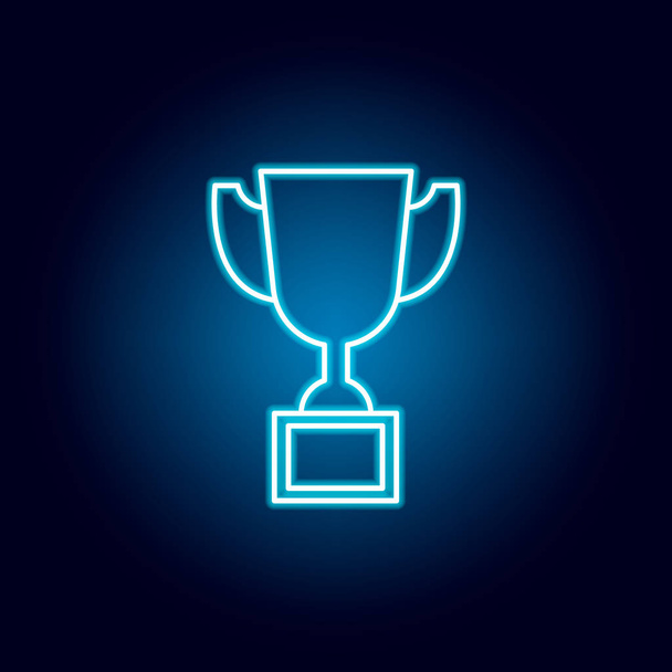 Trophy, Award outline icoon in neon stijl. elementen van het onderwijs illustratie lijn icoon. tekenen, symbolen kunnen worden gebruikt voor het web, logo, mobiele app, ui, UX - Vector, afbeelding