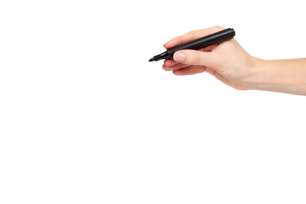 Hand with felt tip marker, drawing or writinng gesture. - Photo, Image
