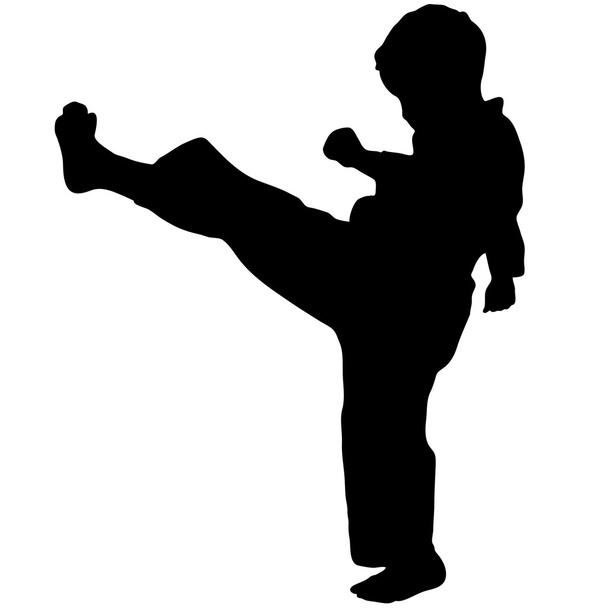 bojová umění-boy karate vysoké kop - Vektor, obrázek