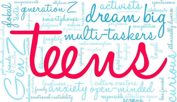 Teens Word Cloud - Vector, Image