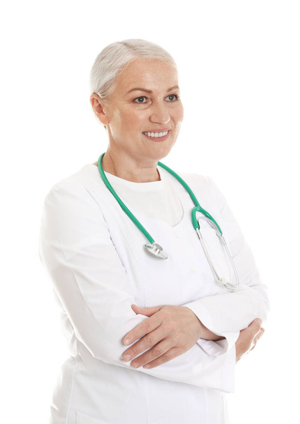 Portrait of female doctor isolated on white. Medical staff - Фото, зображення