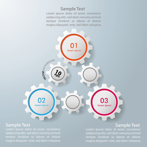 Triangle Gears Infographic Design - Vetor, Imagem