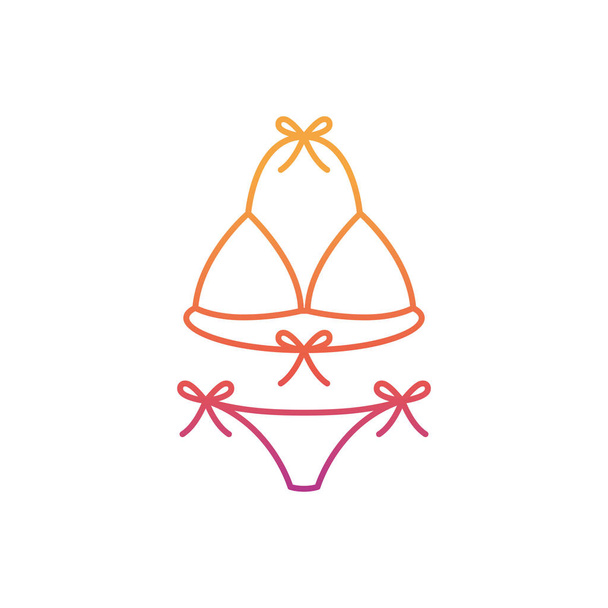 silhouette of woman swimsuit on white background - Vector, Image