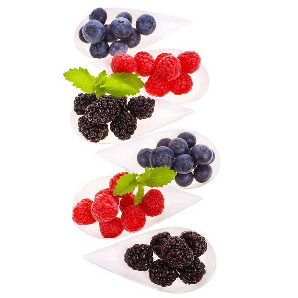 Different berries, blueberries, raspberries and blackberries - 写真・画像