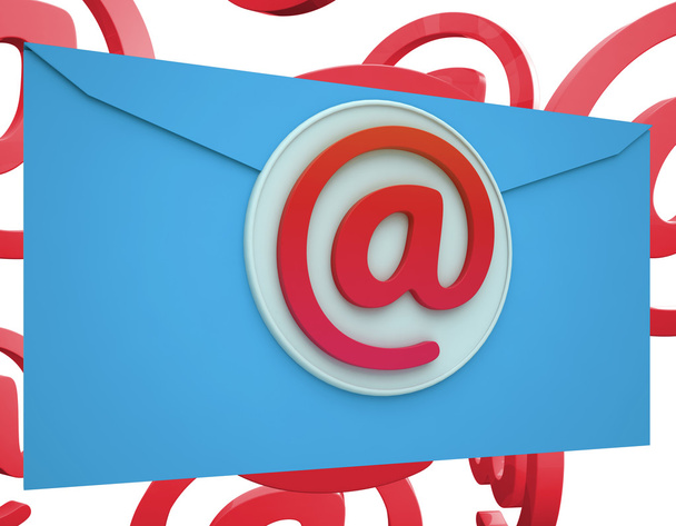 Icono de correo electrónico muestra soporte de comunicación de correo en línea
 - Foto, Imagen