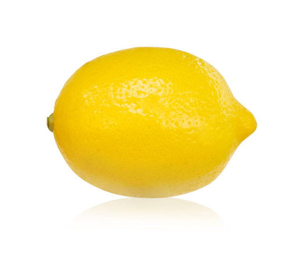 Closeup fresh lemon fruit isolated on white background, food and healthy concept - Photo, Image