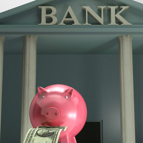 Пиггибанк о банке, демонстрирующем экономию
 - Фото, изображение