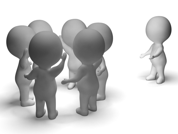 Excluded From Group 3d Character Shows Bullying - Photo, Image