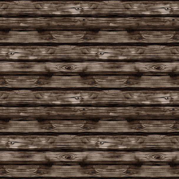 Seamless pattern with watercolor wood texture, boards, fence, floor, wall, wood, tree, firewood, timber, lumber, ligneous, plank. - Photo, Image