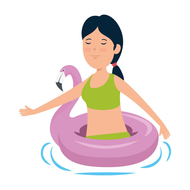 happy young girl with flemish float character - Vector, Image