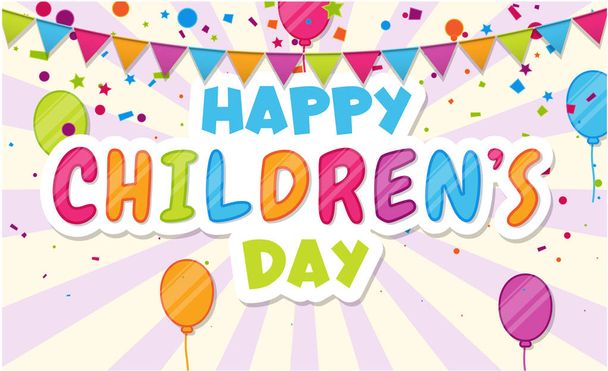 Happy Children's Day. Colorful poster for kids party, birthday i - Vektor, kép