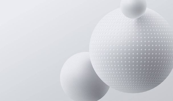 Abstract background with white 3d balls.  - Vector, afbeelding
