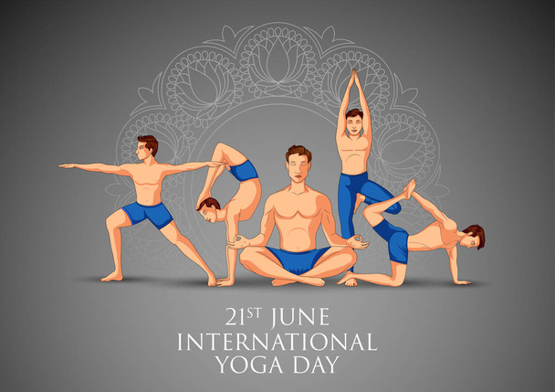 21 Haziran 'da Uluslararası Yoga Günü - Vektör, Görsel