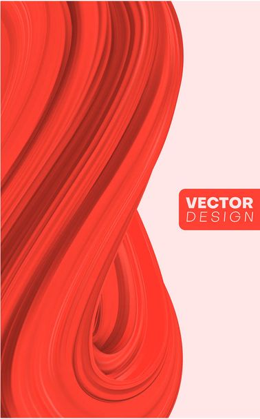 Red creative poster with abstract brushstroke design. - Wektor, obraz