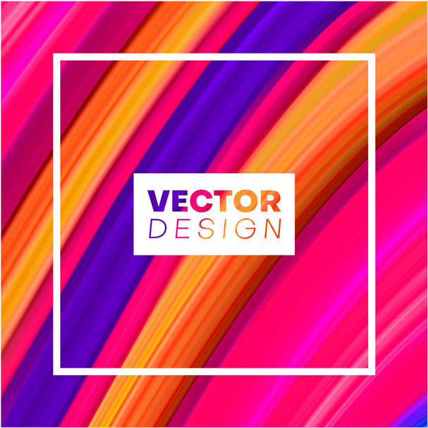 Creative abstract poster with square frame and colorful brush st - Vecteur, image