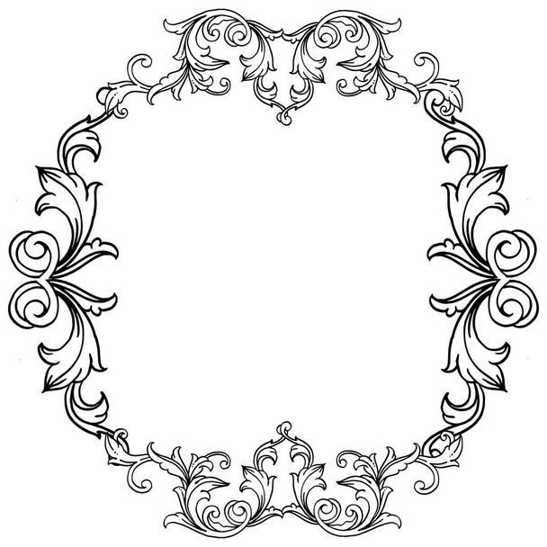 Cartel decorativo de ilustración vectorial con varios marcos de flores patrón
 - Vector, imagen