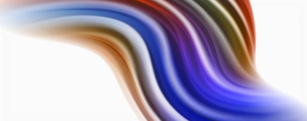 Glossy colorful liquid waves abstract background,, modern techno lines - Vector, Image