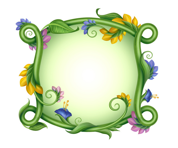 Exotic rectangle spring flower frame. - Фото, зображення