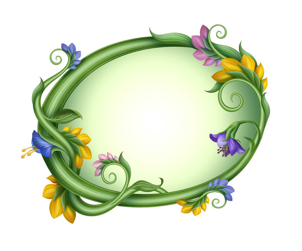 Exotic rectangle spring flower frame. - Фото, изображение