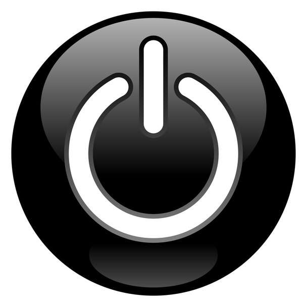 Black Power Button - Vector, imagen