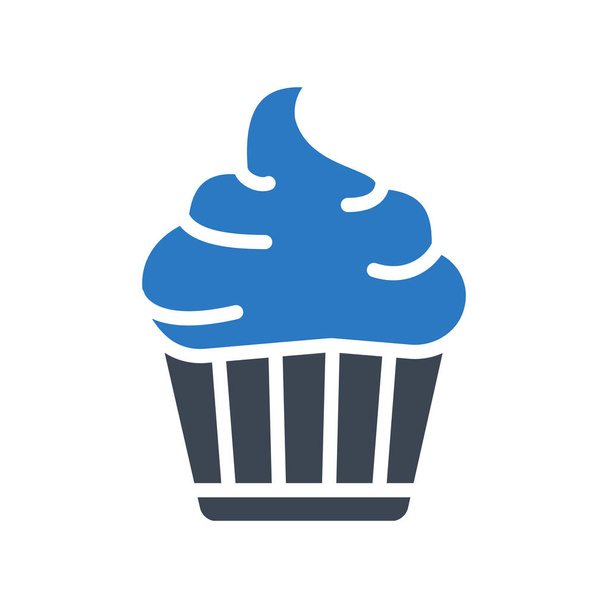 muffin glyph color vector icon - Vektör, Görsel