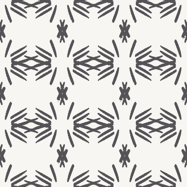 abstraktes beige-schwarzes Wohndekor-Muster mit einfachem geometrischem Druck. Pastellfarbene Bettwäsche. einfaches Stammesdesign für Bettwäsche, Oberflächendekor, dynamische Form. nahtloser Vektor - Vektor, Bild