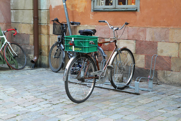 Stockholm, Svédország-október 15, 2015: Bike stop Gamla Stan Stockho - Fotó, kép