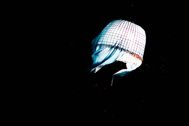 Paper lanterns on the black night sky - Fotó, kép