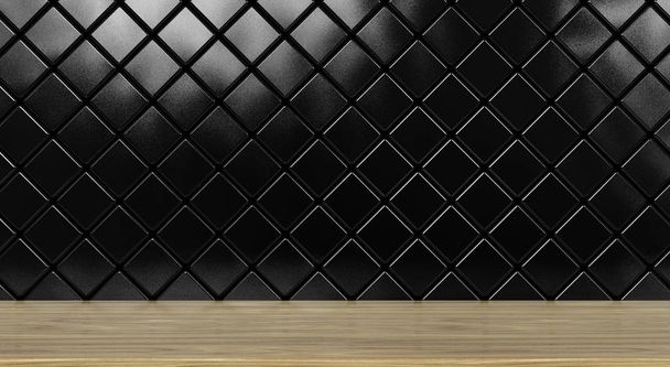 Shelf On A Black Tiled Wall - Photo, Image