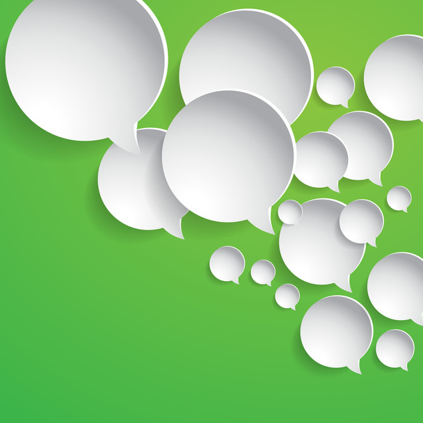 Abstract white paper circles - speech bubbles - Vector, Image
