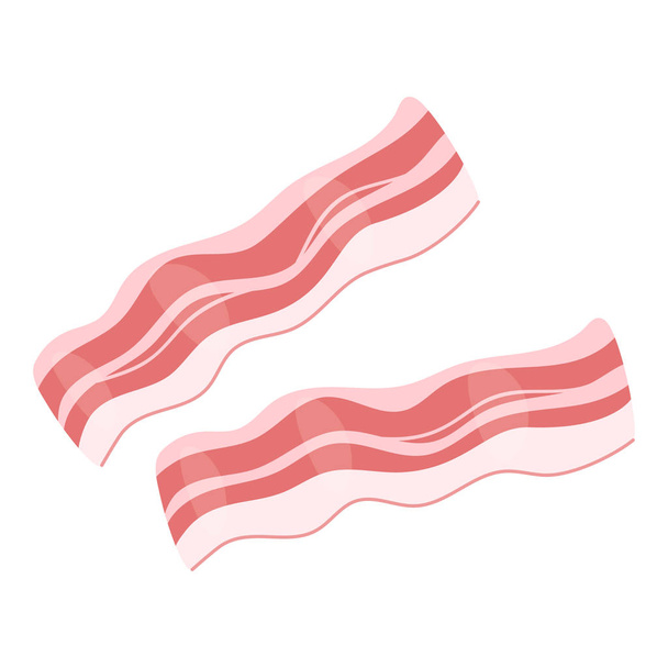 Illustration vectorielle plate de tranches de bacon crues - Vecteur, image