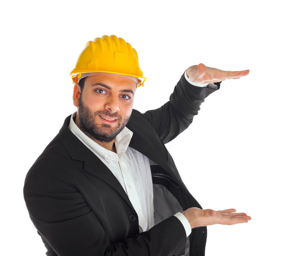 Businessman with construction helmet - Fotó, kép