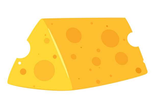 Piece of Swiss cheese flat vector illustration - Vector, Image