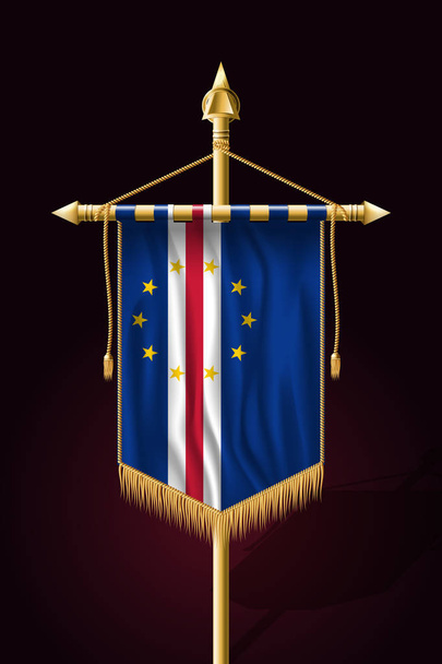 Прапор Кабо-Верде. Святковий вертикальний банер. Огорожі настінні  - Вектор, зображення