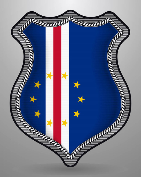 Vlag van Kaapverdië. Vector badge en pictogram. Verticale oriëntatie  - Vector, afbeelding