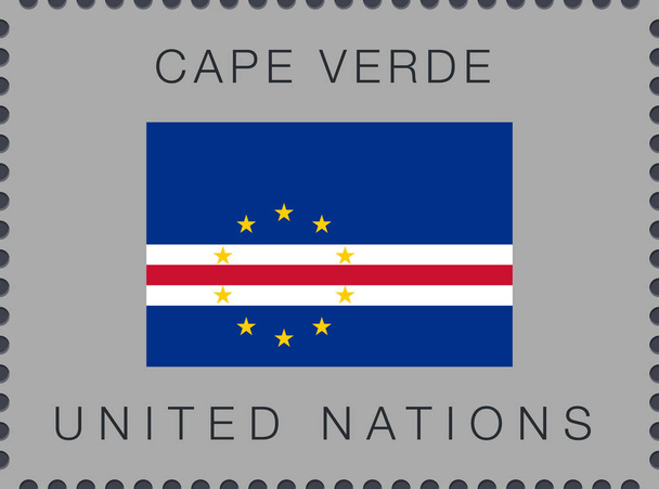 Drapeau du Cap Vert. Signe vectoriel et icône. Timbre-poste
 - Vecteur, image
