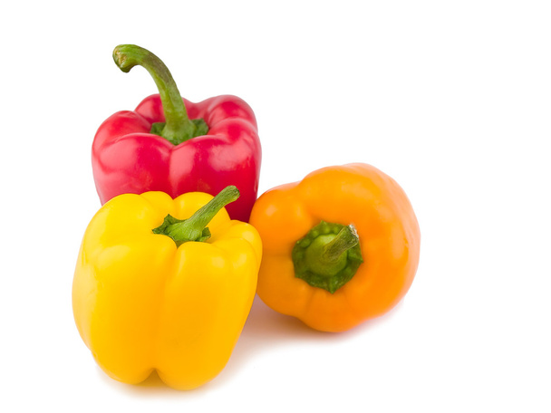 Colorful bell peppers isolated on a white background - Фото, изображение
