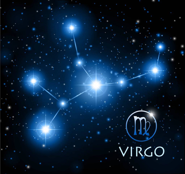abstract space background with stars and Virgo constellation - Διάνυσμα, εικόνα