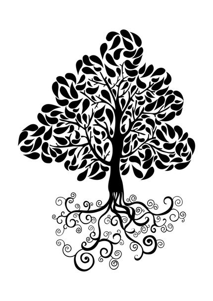 Black tree symbol - Vector, Imagen