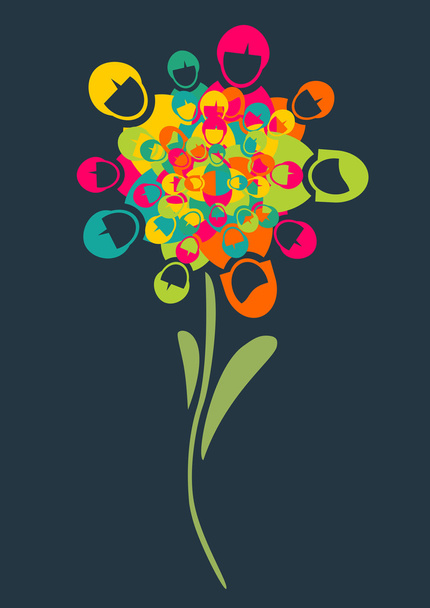 Social media flower - Vektor, obrázek