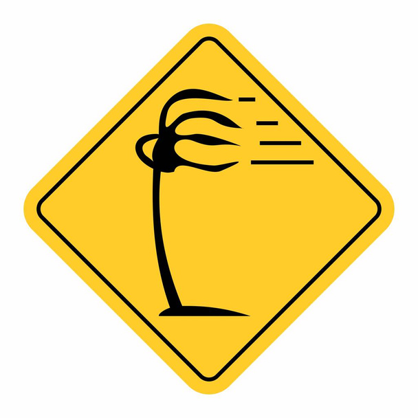 Větrná dopravní značka - Vektor, obrázek